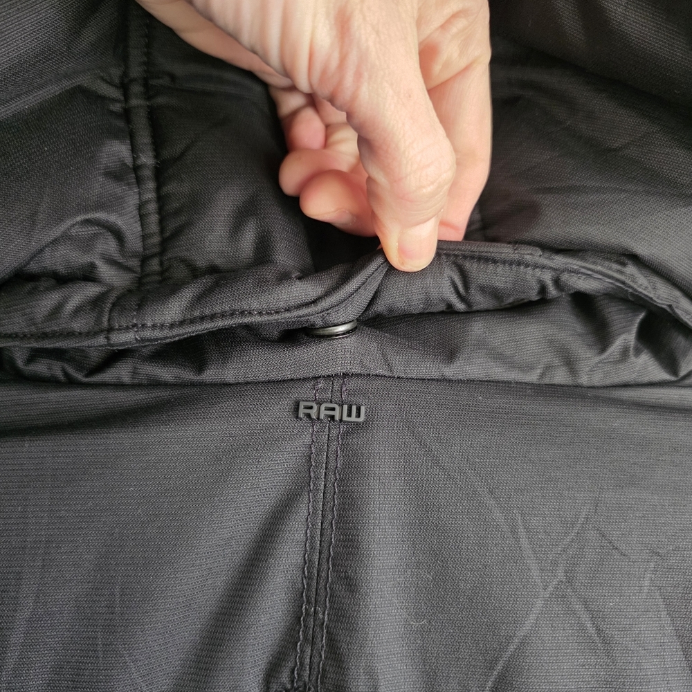 G-Star RAW Alaska HDD Long Puffer Jacket Women’s Size Small Black Hooded Coat - Picture 10 of 15